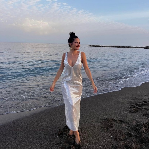 Zara sequin midi dress white - Picture 2 of 15